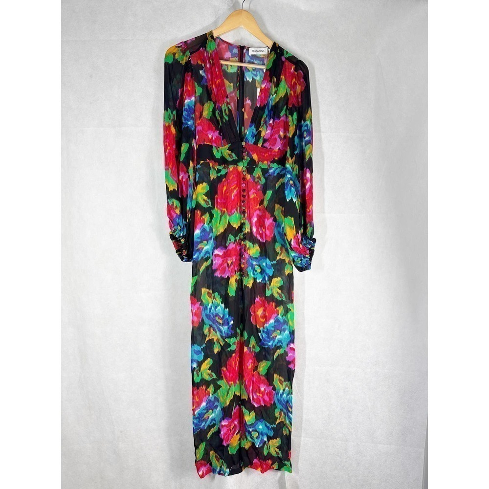 Rat & Boa Ferreira Floral Print Maxi Dress Size Small